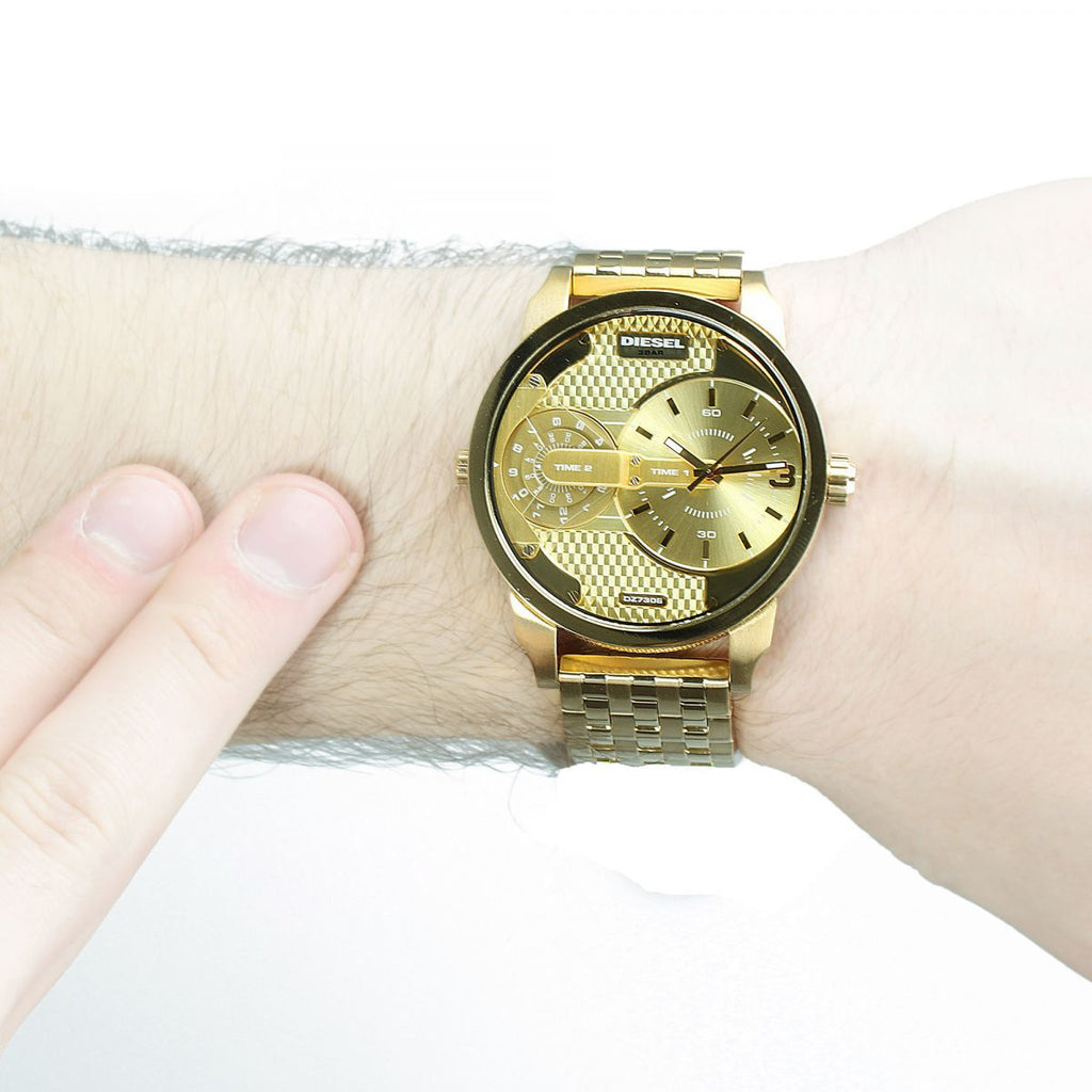 Diesel DZ7306 Mini Daddy Chronograph Men's Watch – Gold Dial & Gold Stainless Steel Strap