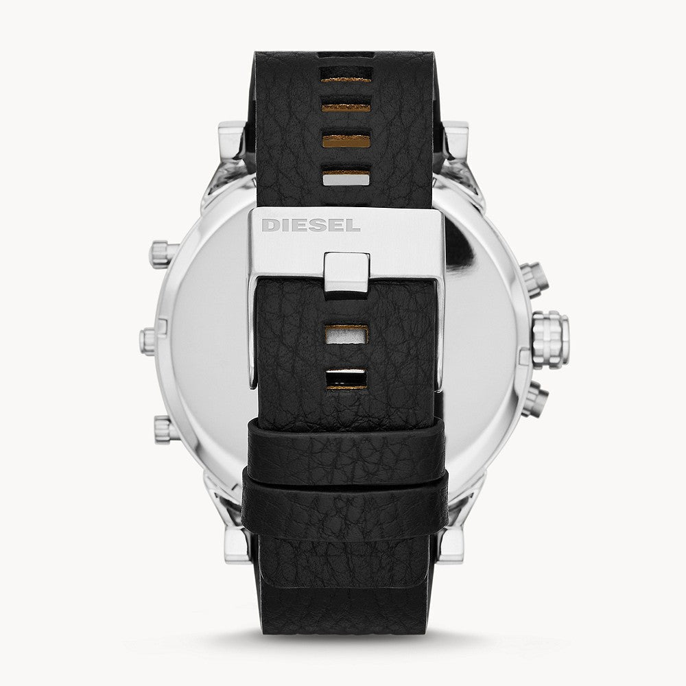 Diesel DZ7313 Mr. Daddy Chronograph Men's Watch – Black Dial & Black Leather Strap