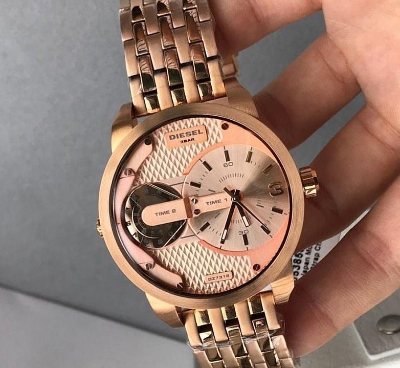Diesel DZ7318 Mini Daddy Men's Watch – Rose Gold Dial & Rose Gold Stainless Steel Strap