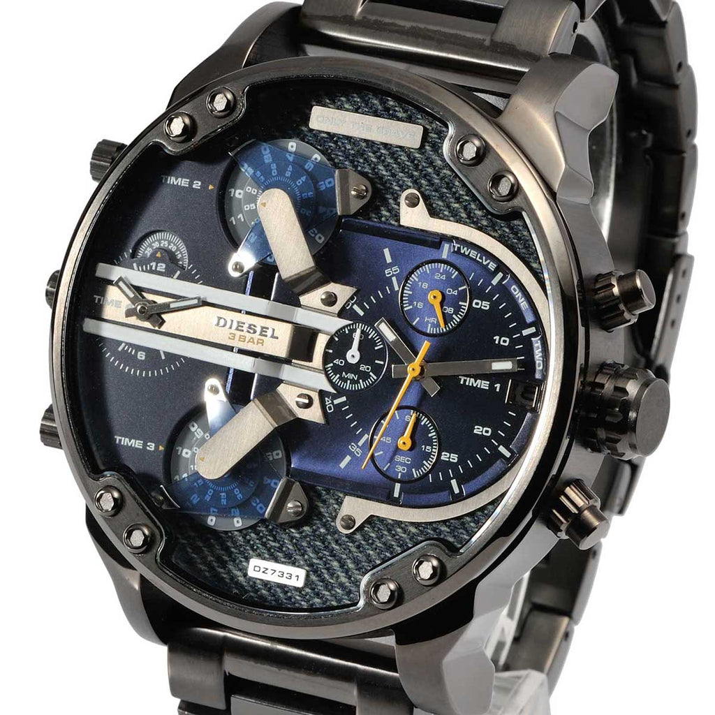 Diesel DZ7331 Big Daddy 2.0 Chronograph Men's Watch – Blue Dial & Grey Stainless Steel Strap
