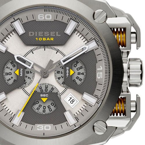 Diesel DZ7343 BAMF Chronograph Men's Watch – Beige Dial & Brown Leather Strap