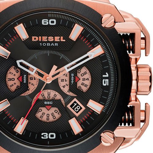 Diesel DZ7346 BAMF Chronograph Men's Watch – Black Dial & Black Leather Strap