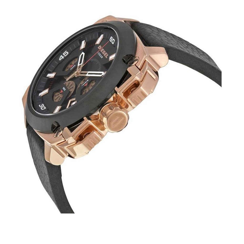 Diesel DZ7346 BAMF Chronograph Men's Watch – Black Dial & Black Leather Strap
