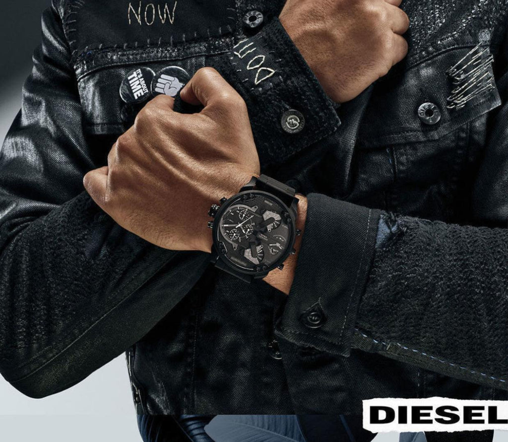 Diesel DZ7396 Mr. Daddy 2.0 Chronograph Men's Watch – Black Dial & Black Stainless Steel Strap