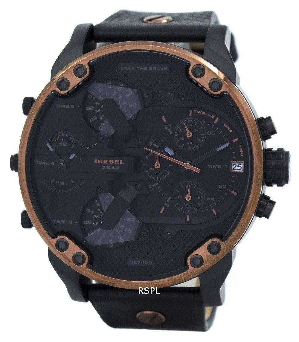 Diesel DZ7400 Mr. Daddy 2.0 Chronograph Men's Watch – Black Dial & Black Stainless Steel Strap