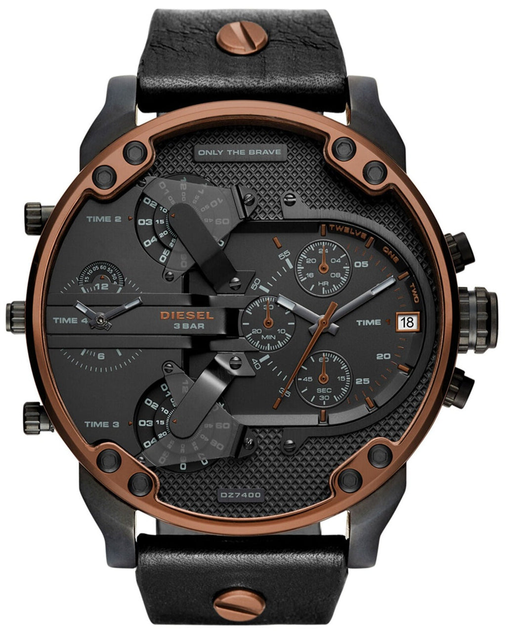 Diesel DZ7400 Mr. Daddy 2.0 Chronograph Men's Watch – Black Dial & Black Stainless Steel Strap