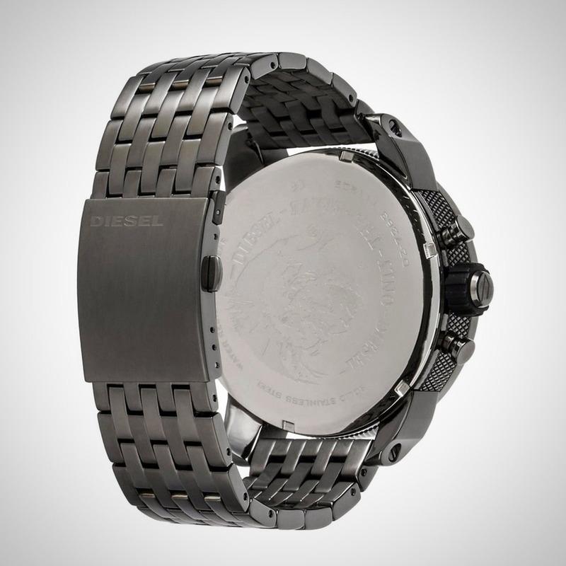 Diesel DZ7263 Little Daddy Dual Time Chronograph Men's Watch – Grey Dial & Stainless Steel Strap