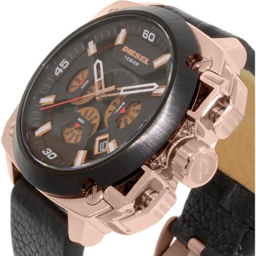 Diesel DZ7346 BAMF Chronograph Men's Watch – Black Dial & Black Leather Strap