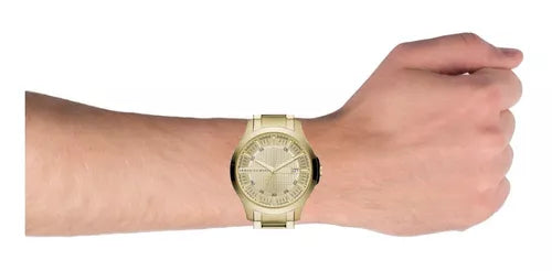 Armani Exchange Hampton AX2415 Men's Chronograph – Gold Dial with Matching Gold-Tone Stainless Steel Bracelet