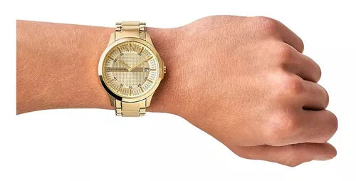 Armani Exchange Hampton AX2415 Men's Chronograph – Gold Dial with Matching Gold-Tone Stainless Steel Bracelet