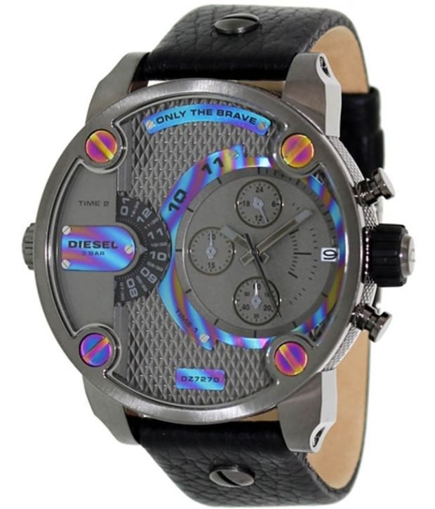 Diesel DZ7270 Badass Chronograph Men's Watch – Anthracite Dial & Black Leather Strap