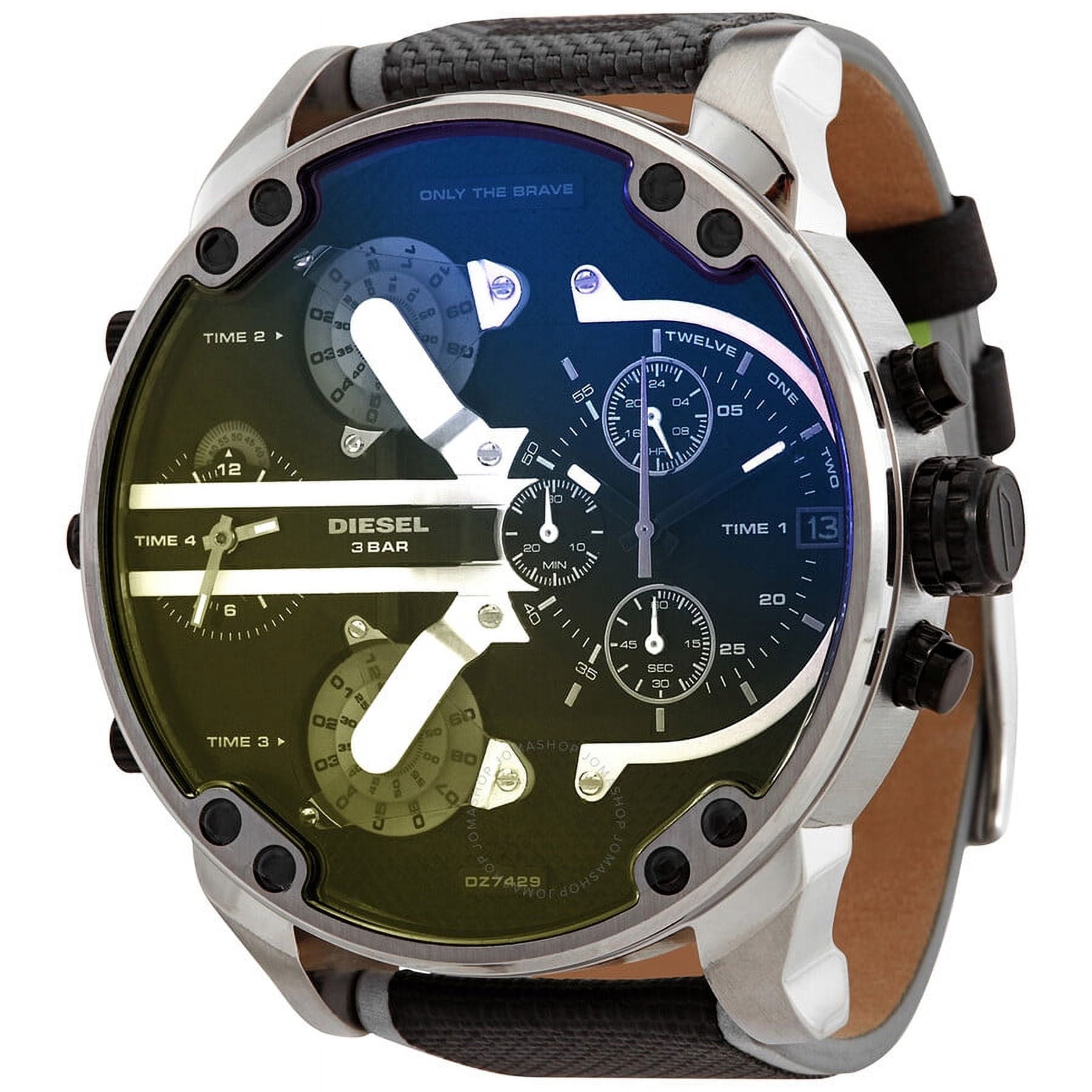 Diesel DZ7429 Mr. Daddy 2.0 Chronograph Men's Watch – Black Dial & Grey Nylon Strap