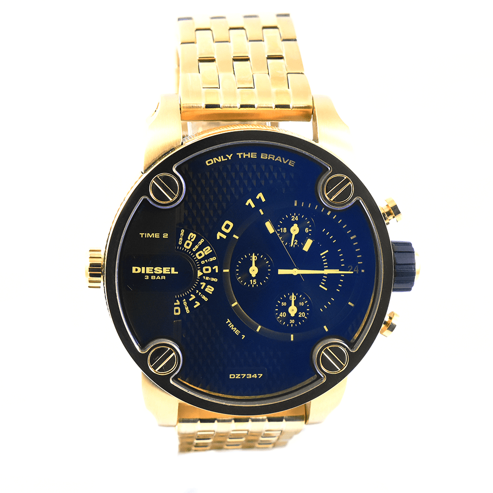 Diesel DZ7347 Mr. Daddy Chronograph Men's Watch – Blue Dial & Gold Stainless Steel Strap