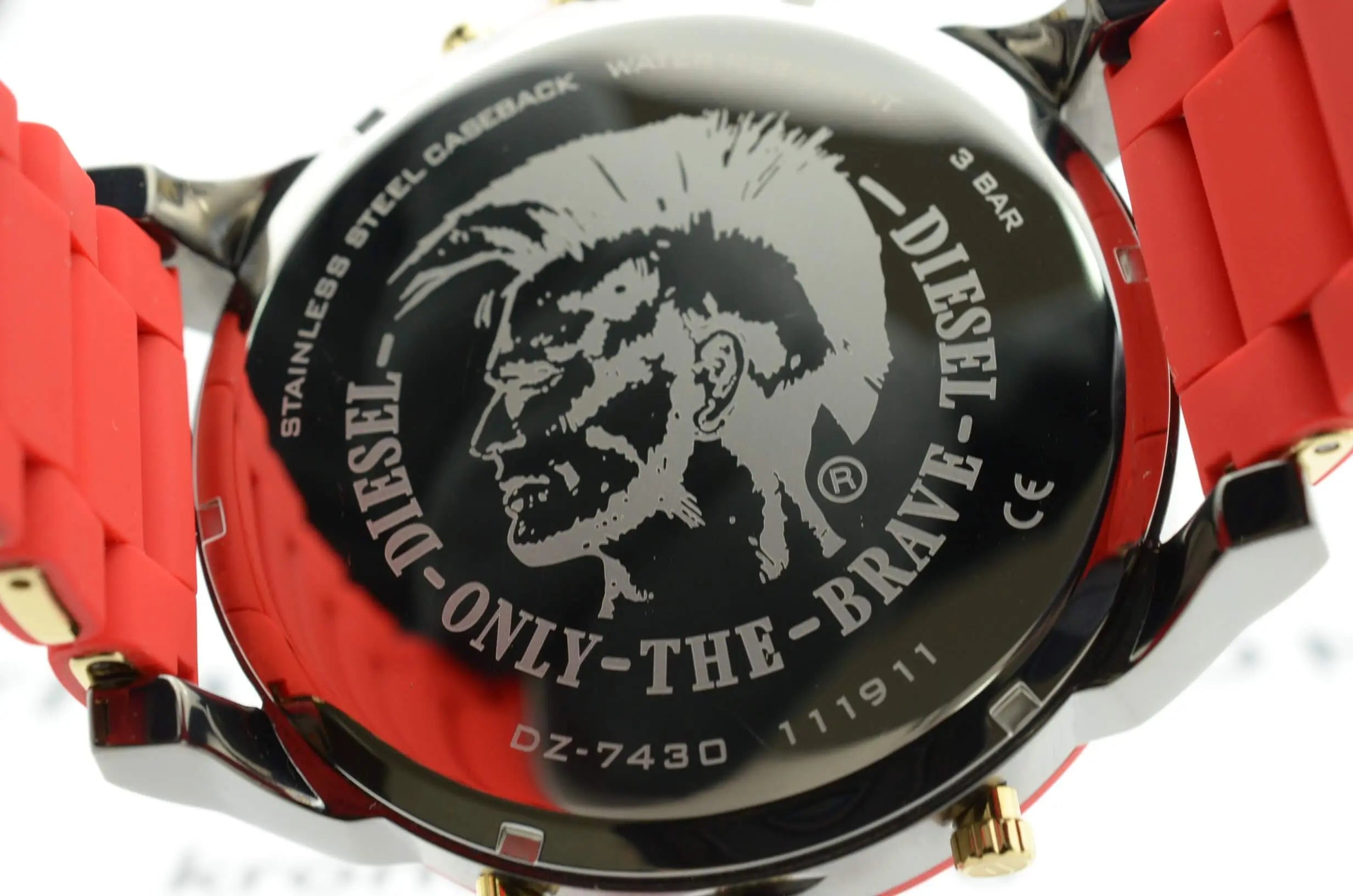 Diesel DZ7430 Mr. Daddy 2.0 Chronograph Men's Watch – Grey Dial & Red Rubber Strap