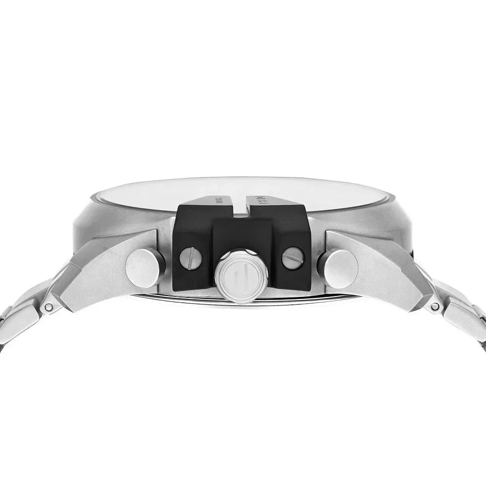 Diesel DZ4501 Mega Chief Chronograph Men's Watch – Silver Dial & Silver Stainless Steel Strap