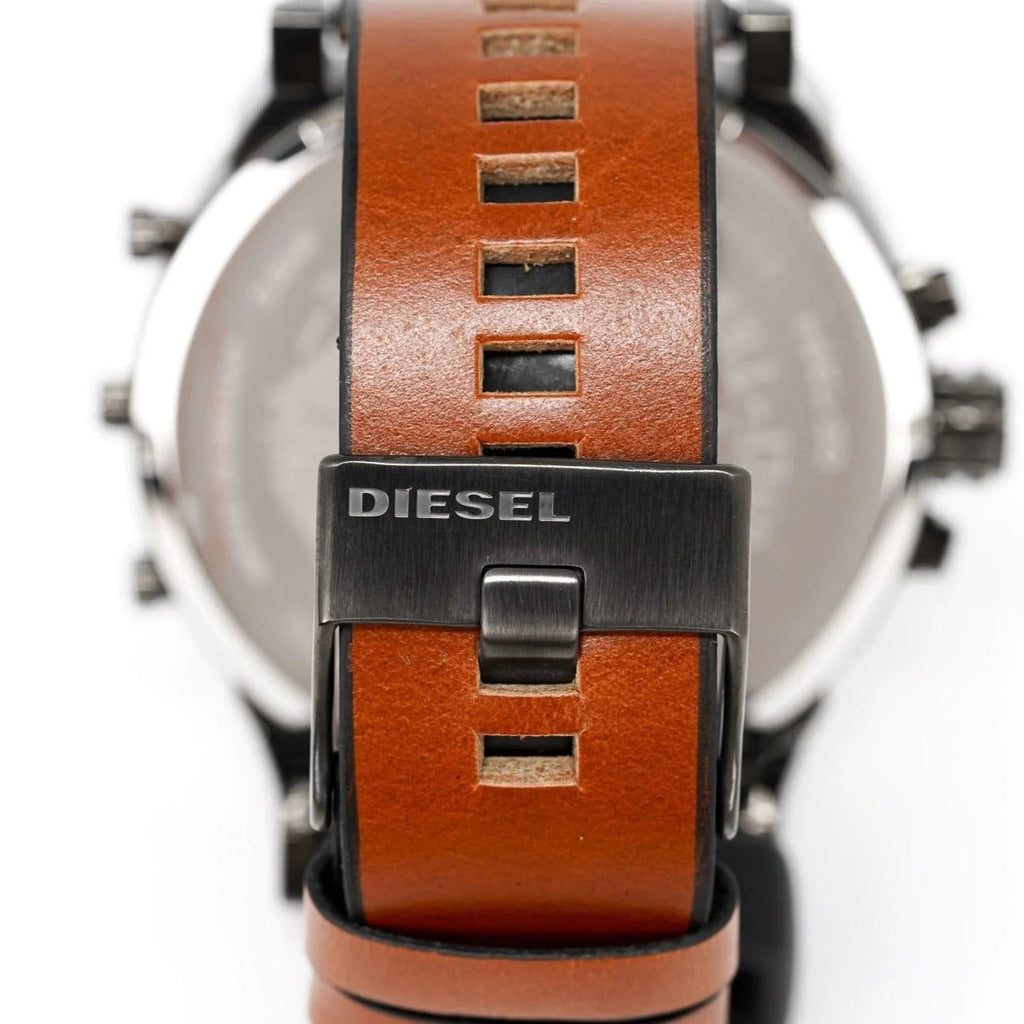 Diesel DZ7394 Mr. Daddy 2.0 Chronograph Men's Watch – Silver Dial & Brown Leather Strap