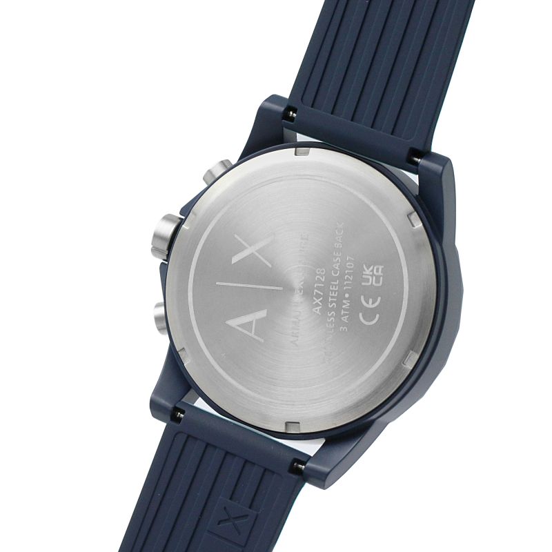 Armani Exchange Outerbanks AX7128 Men's Chronograph Watch – Blue Dial with Blue Silicone Strap