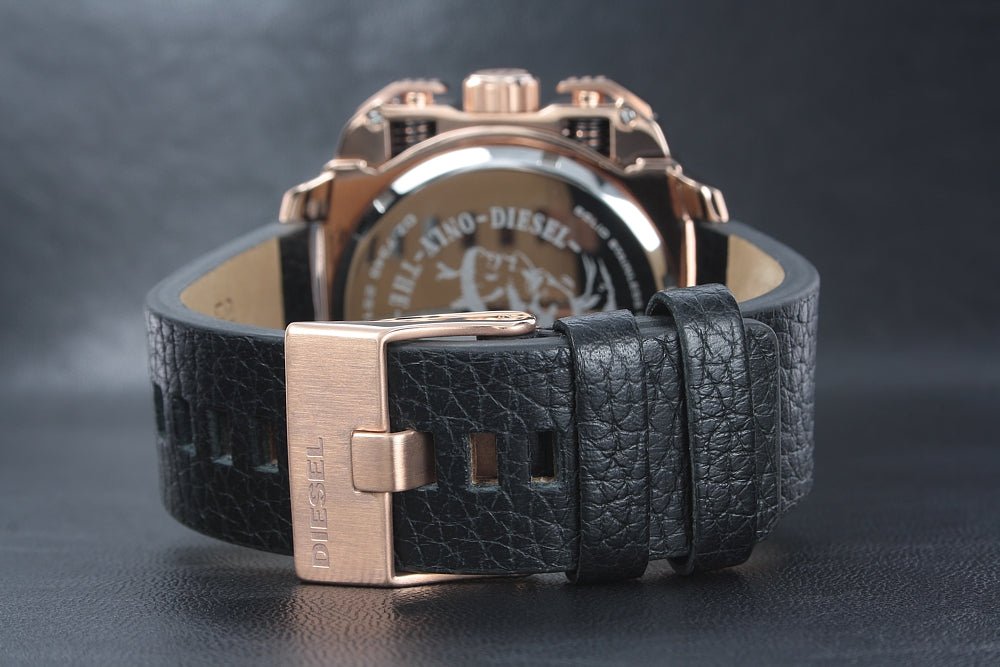 Diesel DZ7346 BAMF Chronograph Men's Watch – Black Dial & Black Leather Strap