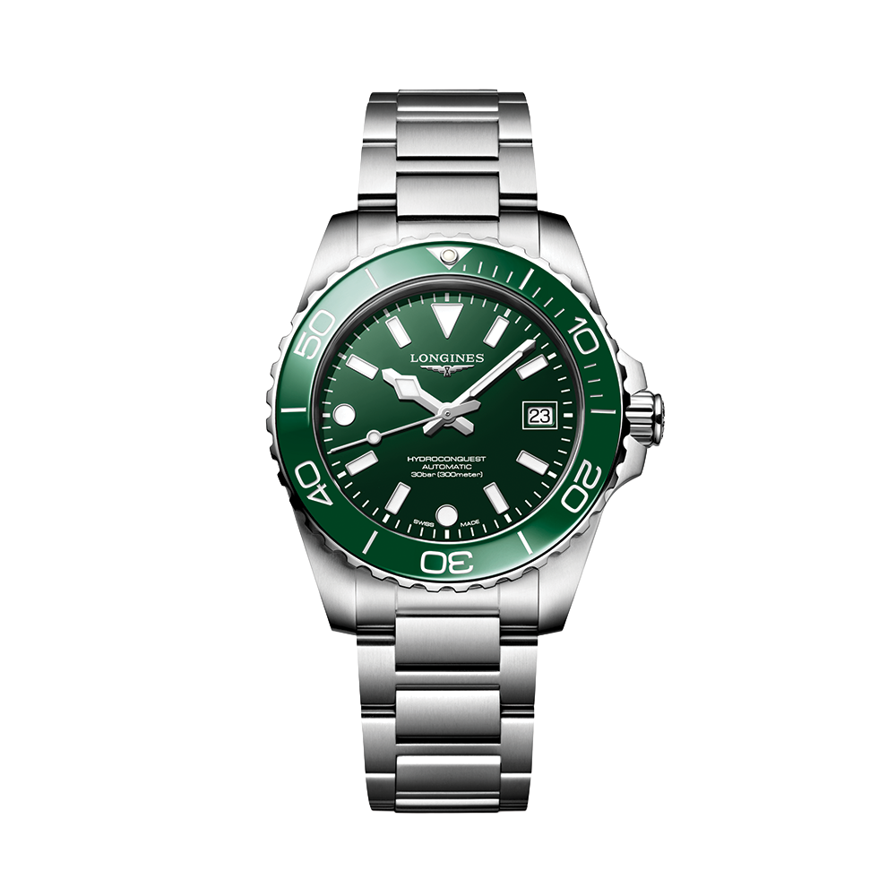 longines HydroConquest 39mm - Green on Bracelet