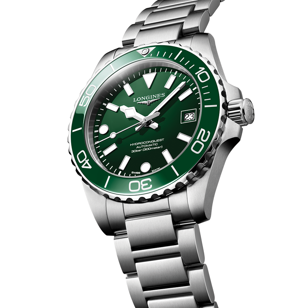 longines HydroConquest 39mm - Green on Bracelet