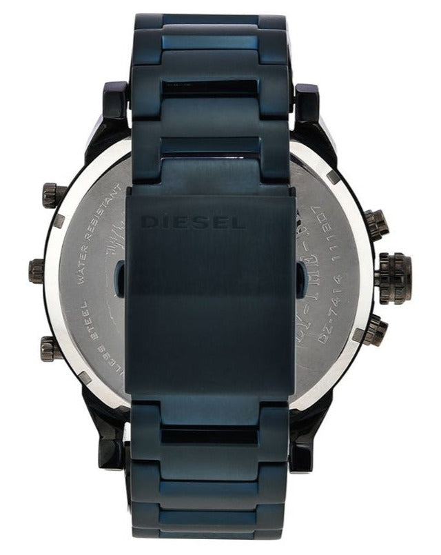 Diesel DZ7414 Daddy 2.0 Chronograph Men's Watch – Grey Dial & Blue Stainless Steel Strap