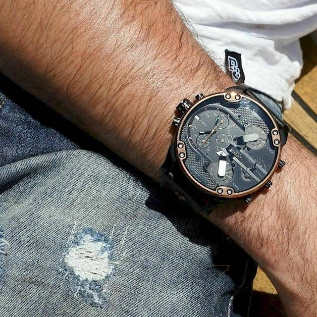Diesel DZ7400 Mr. Daddy 2.0 Chronograph Men's Watch – Black Dial & Black Stainless Steel Strap