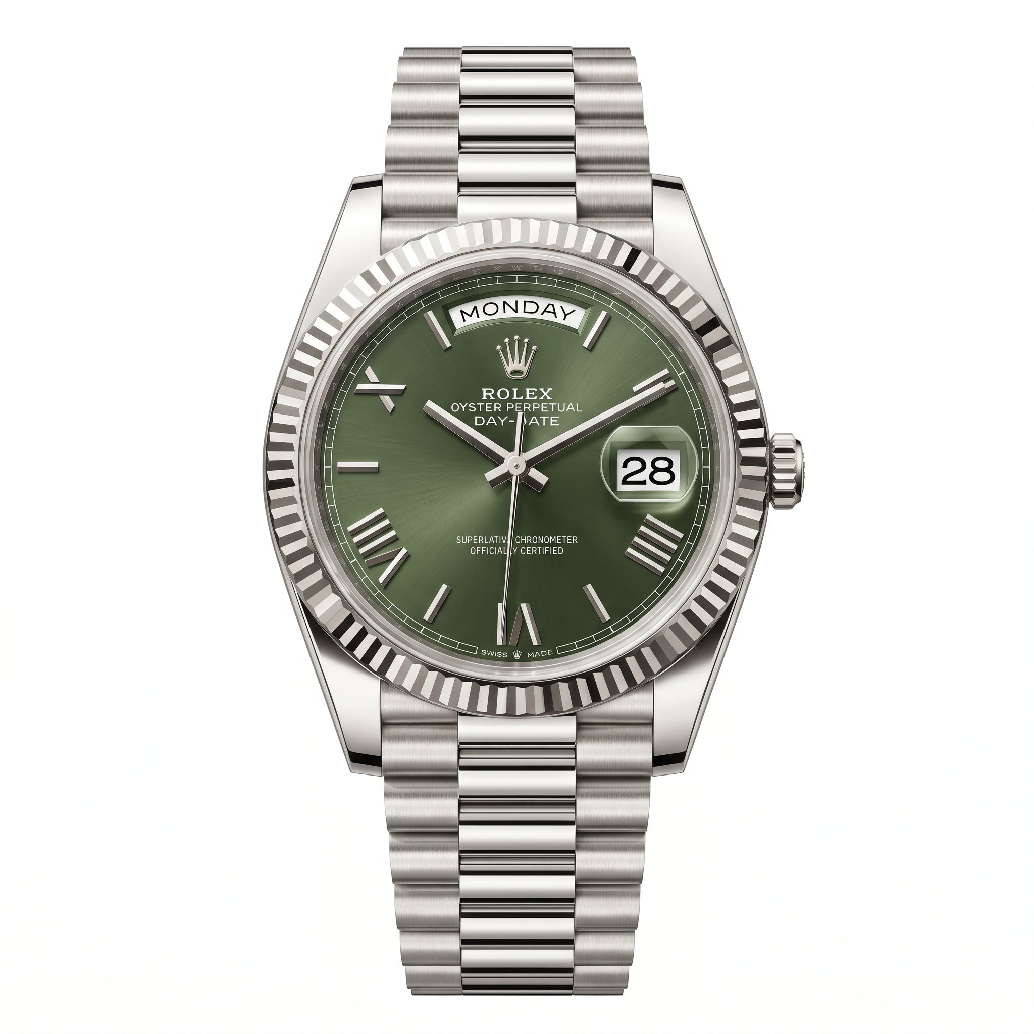 Rolex Day-Date 40 228239 White Gold "Olive Green" President