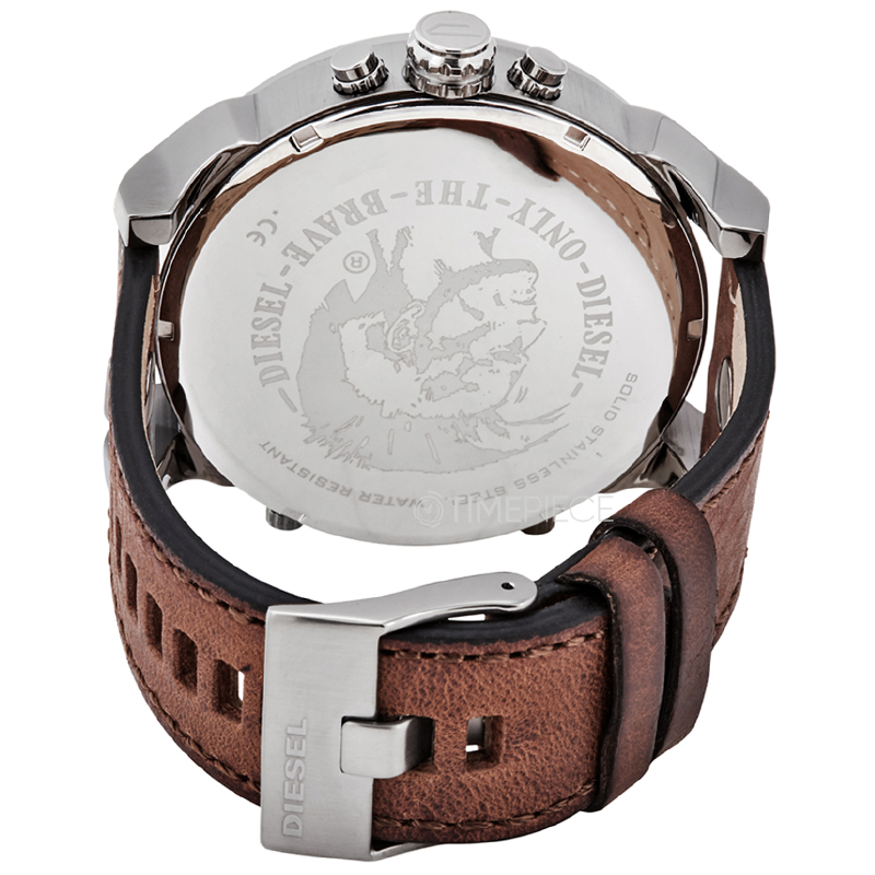 Diesel DZ7413 Mr. Daddy Chronograph Men's Watch – Grey Dial & Brown Leather Strap
