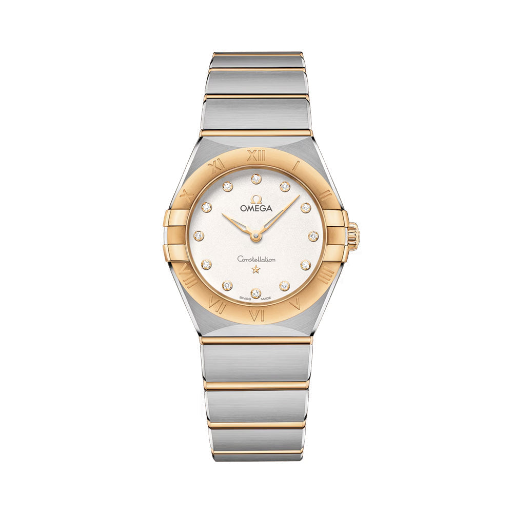 OMEGA Constellation Quartz Yellow Gold and Steel 28mm - White on Bracelet