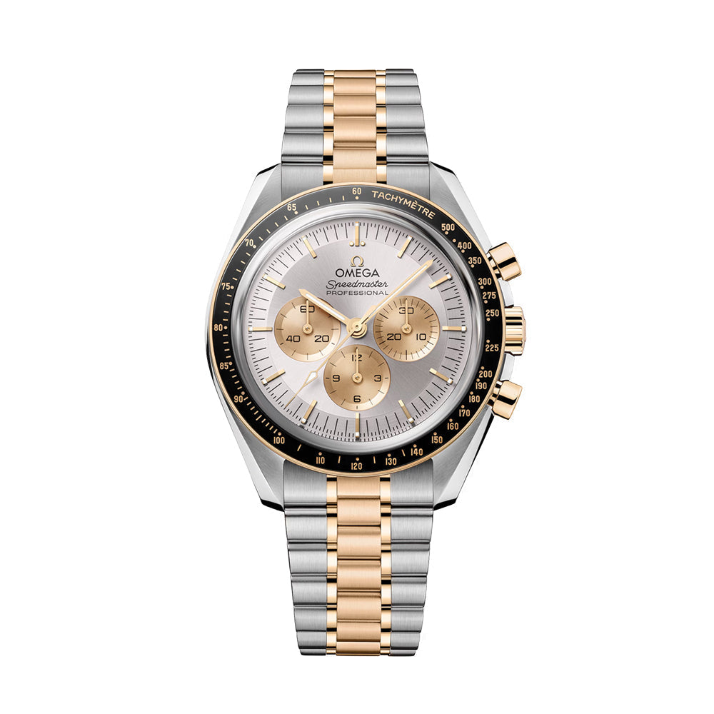 OMEGA Speedmaster Moonwatch Professional Steel Moonshine Gold 42mm ‑ Silver on Bracelet