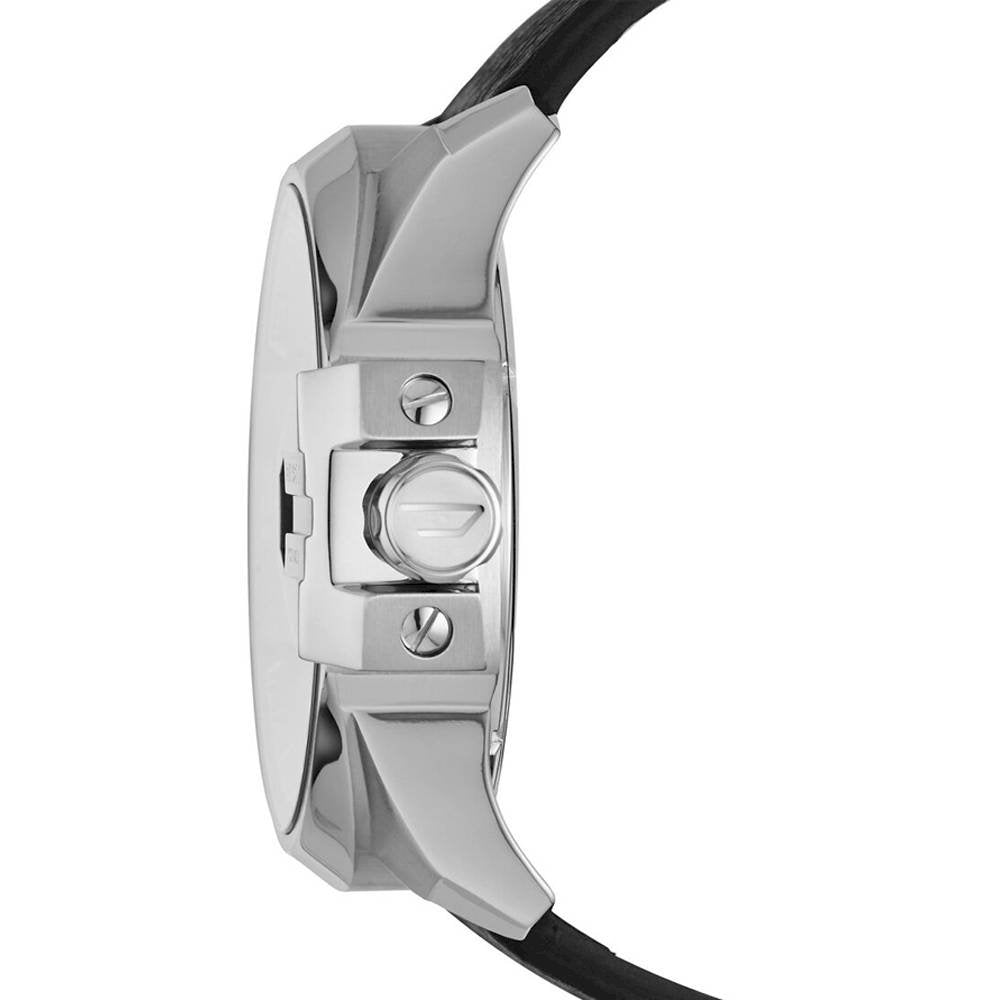Diesel DZ7376 Uber Chief Oversized 4-Time Men's Watch – Black Dial & Black Leather Strap