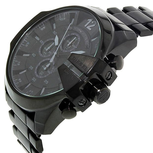 Diesel DZ4355 Mega Chief Chronograph Men's Watch – Black Dial & Black Stainless Steel Strap