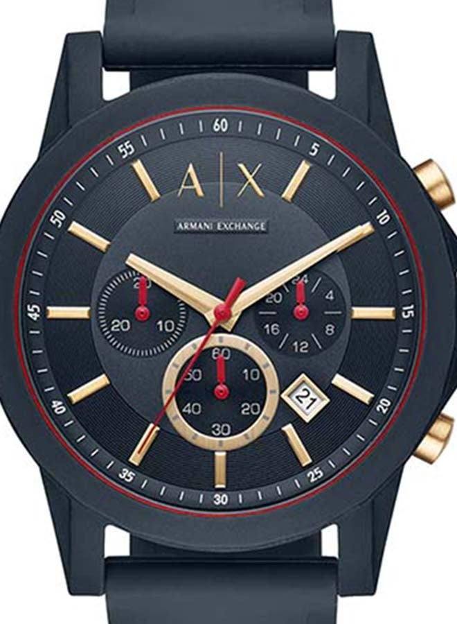 Armani Exchange Outerbanks AX1335 Men's Chronograph Watch – Blue Dial with Blue Silicone Strap