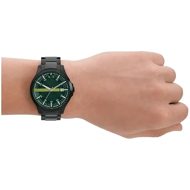 Armani Exchange Hampton AX2407 Men's Watch – Sleek Black Dial with Black Stainless Steel Bracelet