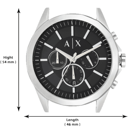 Armani Exchange Drexler AX2600 Men's Chronograph Watch – Black Dial with Silver Stainless Steel Strap