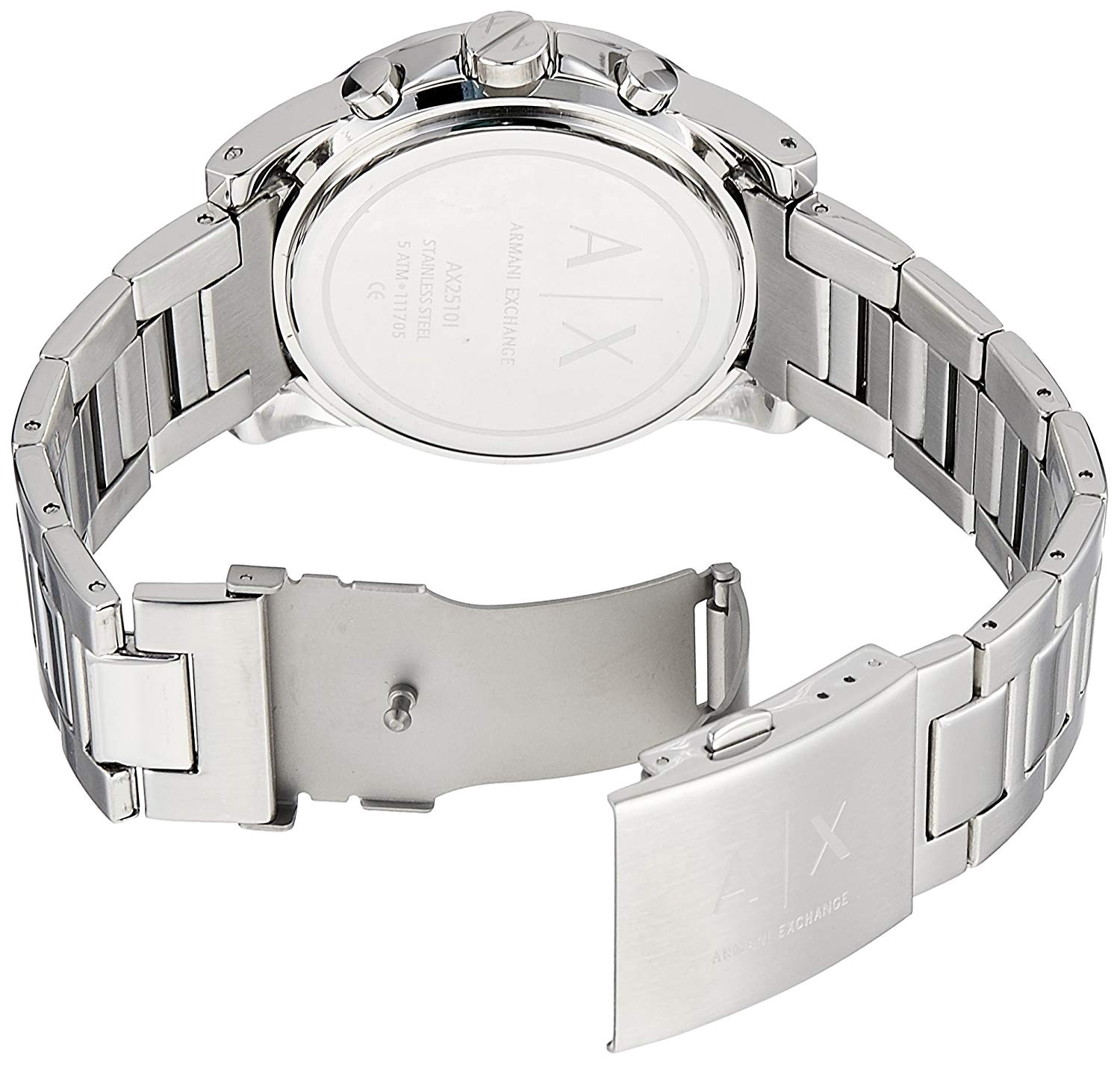 Armani Exchange Drexler AX2600 Men's Chronograph Watch – Black Dial with Silver Stainless Steel Strap