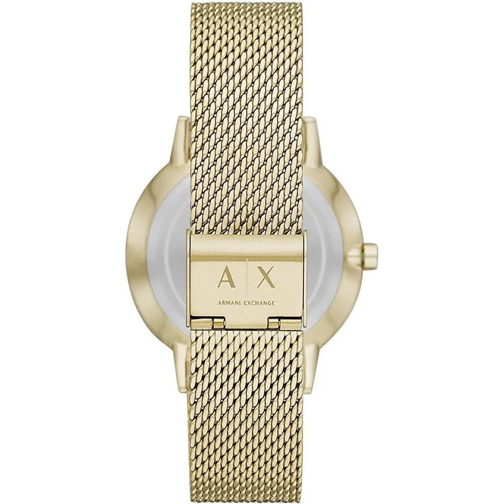 Armani Exchange Cayde AX2715 Men's Chronograph – Black Dial with Gold Mesh Stainless Steel Strap