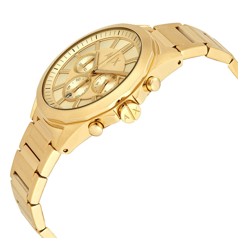 Armani Exchange Drexler AX2602 Men's Chronograph Watch – Gold Dial with Gold Stainless Steel Strap