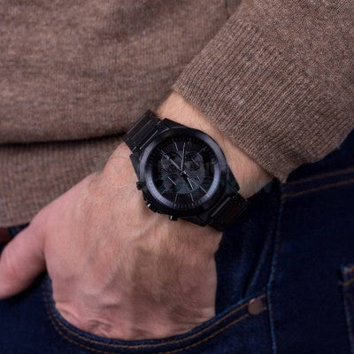 Armani Exchange Drexler AX2601 Men's Chronograph Watch – Black Dial with Black Stainless Steel Strap
