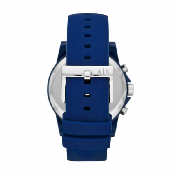 Men's Armani Exchange Outerbanks Chronograph Watch AX1327 – Blue Dial with Blue Silicone Strap