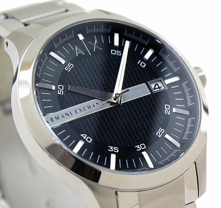 Armani Exchange Hampton AX2103 Men's Chronograph Watch – Black Dial with Silver-Tone Stainless Steel Strap