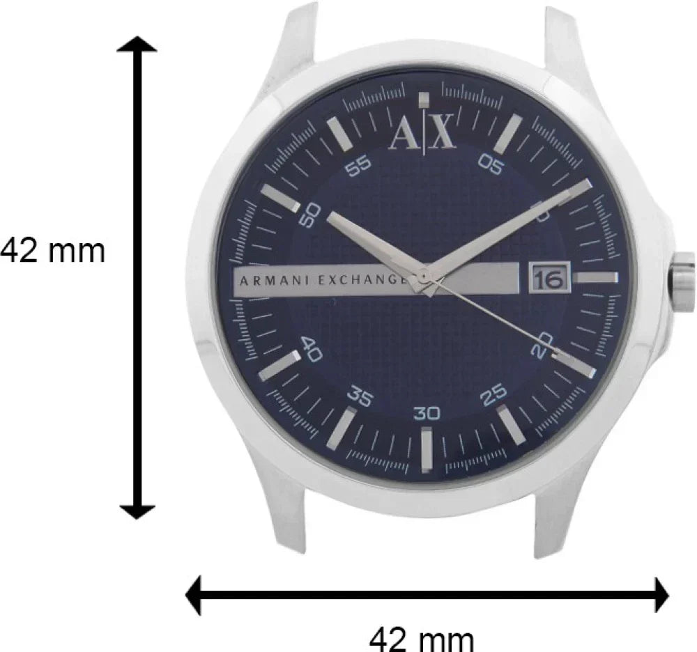 Armani Exchange Hampton AX2132 Men's Chronograph – Blue Dial with Silver Stainless Steel Bracelet