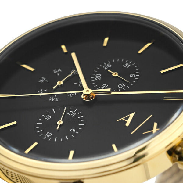 Armani Exchange Cayde AX2715 Men's Chronograph – Black Dial with Gold Mesh Stainless Steel Strap
