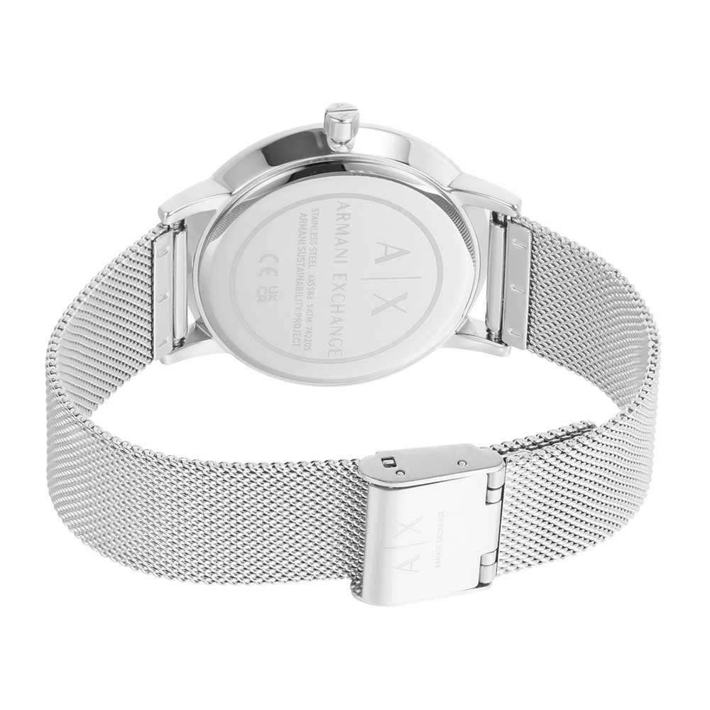 Armani Exchange Cayde AX2714 Men's Chronograph – Black Dial with Silver Mesh Stainless Steel Strap