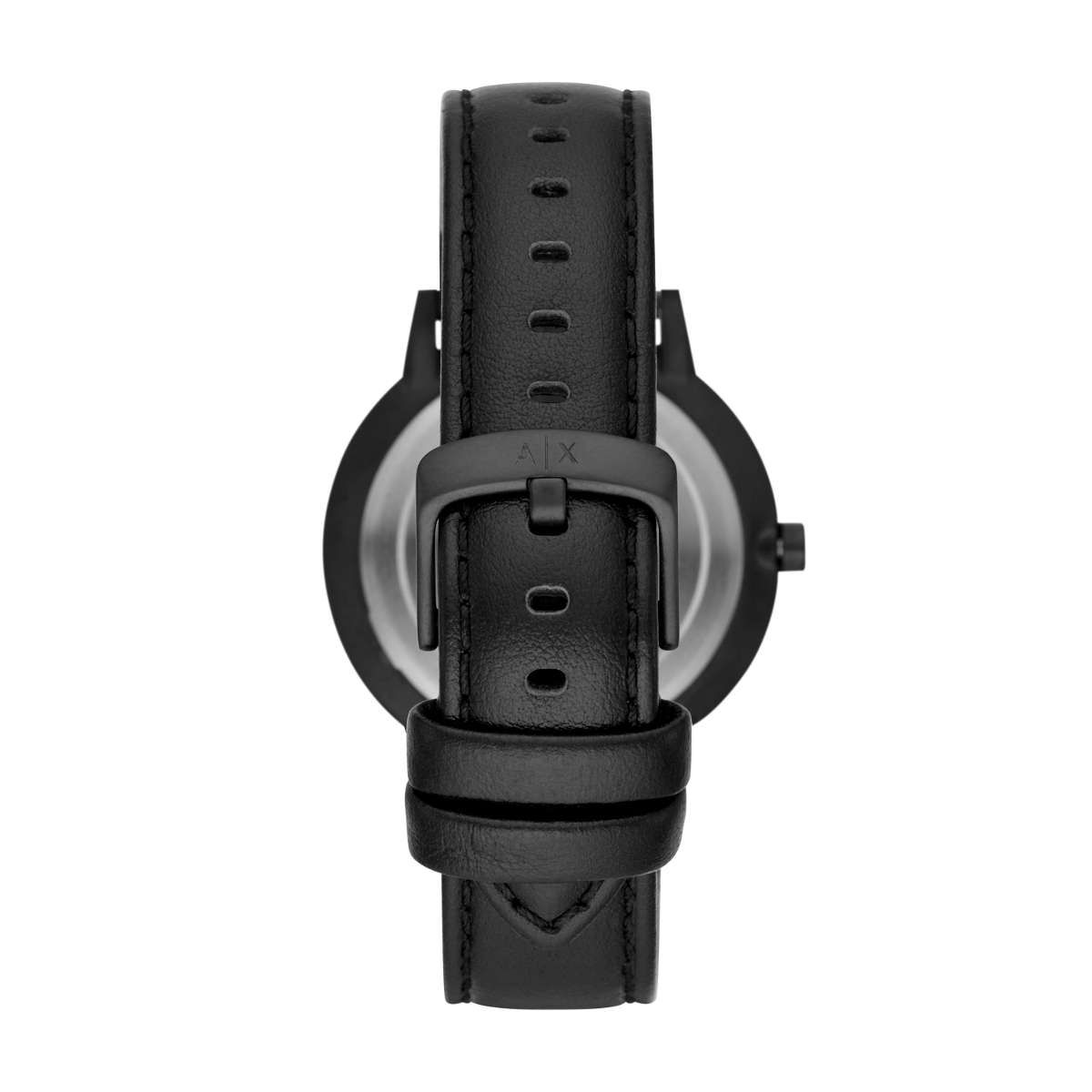 Armani Exchange Cayde AX7120 Men's Analog Watch – Black Dial with Black Leather Strap