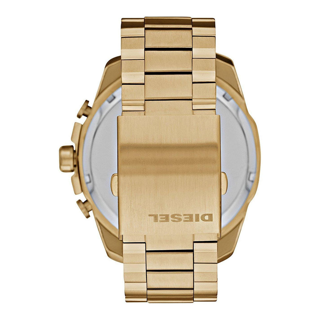 Diesel DZ4360 Mega Chief Chronograph Men's Watch – Gold Dial & Gold Stainless Steel Strap