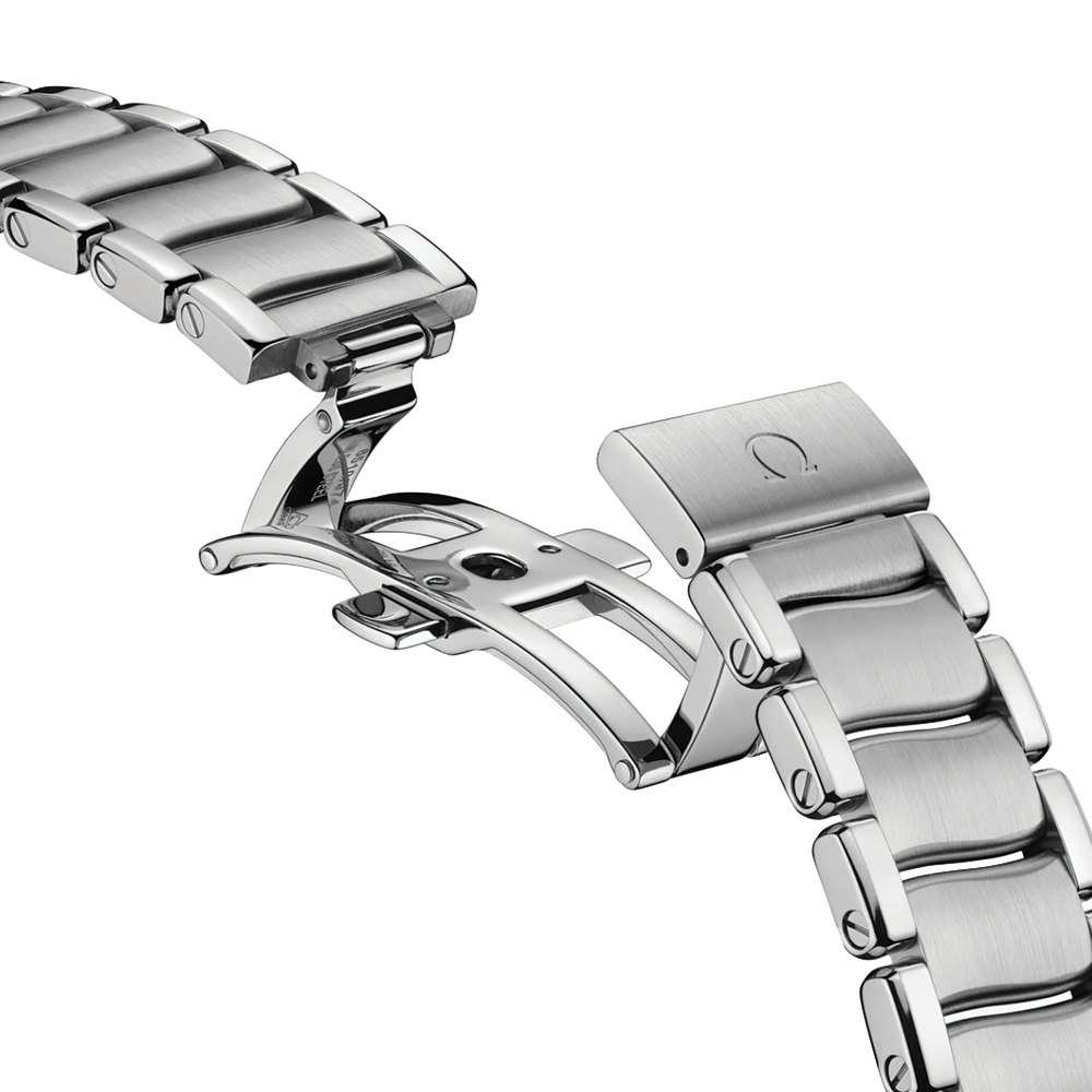OMEGA De Ville Ladymatic 34mm - White, Mother-of-Pearl w/ Diamonds on Bracelet