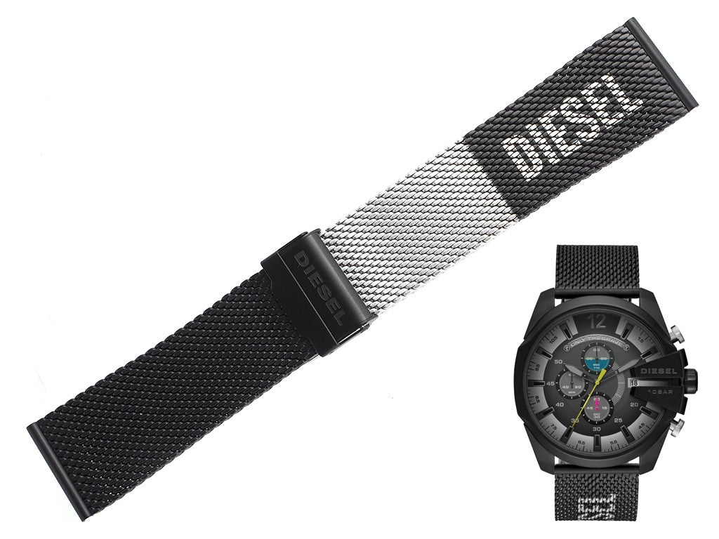 Diesel DZ4514 Mega Chief Chronograph Men's Watch – Black Dial & Black Mesh Bracelet