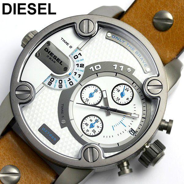 Diesel DZ7269 SBA Dual Time Chronograph Men's Watch – White Dial & Brown Leather Strap