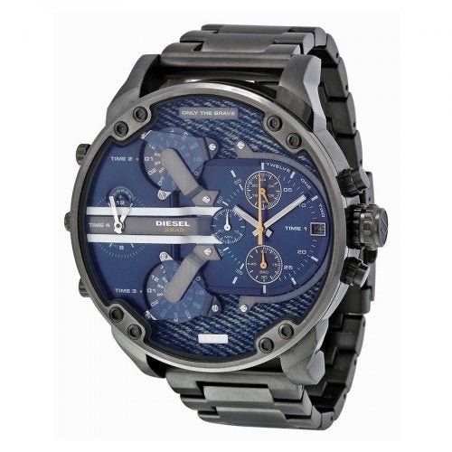 Diesel DZ7331 Big Daddy 2.0 Chronograph Men's Watch – Blue Dial & Grey Stainless Steel Strap